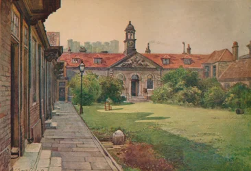 Case di riposo di Lady DAcres, fronte del giardino, c. 1880 1926