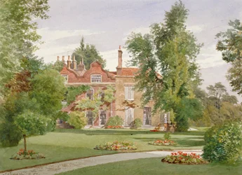 Vista laterale della Casa Raleigh, Brixton Hill, Lambeth, Londra, 1887