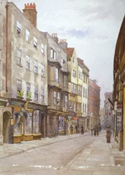 Vista di Hollywell Street verso ovest, Westminster, Londra, 1882