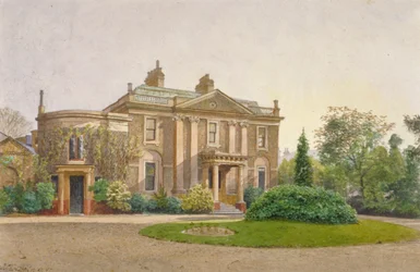 Vista del fronte di Carroun House, South Lambeth Road, Lambeth, Londra, 1887