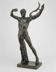 Il giovane Sofocle guida il coro della vittoria dopo la battaglia di Salamina, modellato 1885, fuso 1911