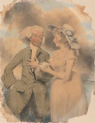 John Edwin e Mrs. Mary Wells come Lingo e Cowslip in "The Agreeable Surprise"