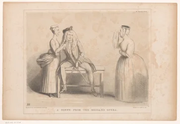 Caricatura con scena da The Beggar