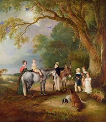Miss Catherine Herrick con i suoi nipoti, i cinque figli maggiori del Rev. e della Sig.ra Henry Palmer, 1827