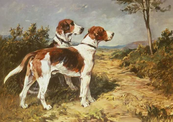 Due Segugi in un Paesaggio