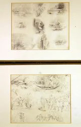 Varie schizzi di scene di campagna (giovanili), c.1842