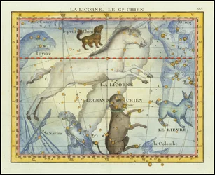 1776 - John Flamsteed - La Licorne, Le Grand Chien (Monoceros e Canis Major)