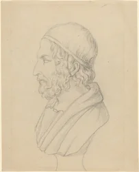 Busto classico di un uomo barbuto