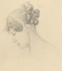 Testa di una donna che guarda in basso (Theresa Turner?)