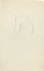 Figura seduta piegata in avanti