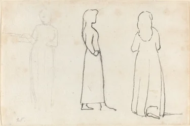 Tre Schizzi di una Donna in Piedi