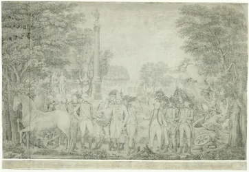 La resa delle armi britanniche al Generale Washington dopo la sconfitta a Yorktown in Virginia, ottobre 1781