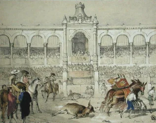 Corrida di Siviglia: Rimozione del toro morto dall