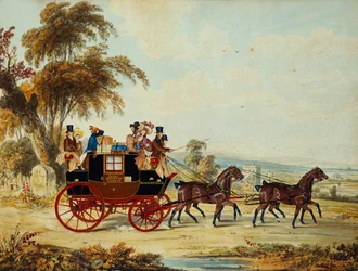La carrozza Brighton - Londra sulla strada aperta