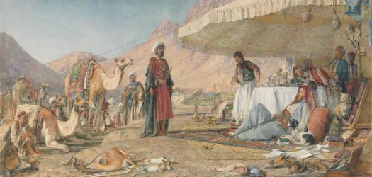 Un Accampamento Franco nel Deserto del Monte Sinai. 1842 - Il Convento di Santa Caterina in Lontananza