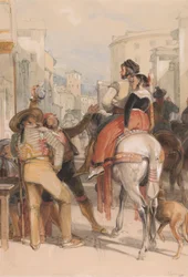 Scena di strada a Granada nel giorno della corrida