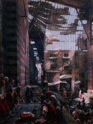 Veduta della strada e della moschea di Ghooreyah, Il Cairo