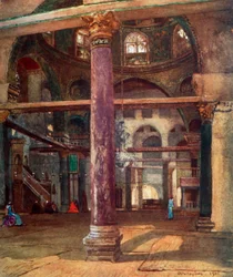 Interno della Moschea di El Aksa da sud-est, 1902