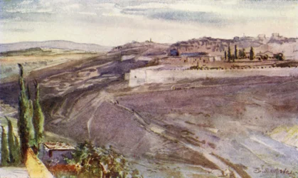 Gerusalemme, dal punto tradizionale sul Monte degli Ulivi dove Cristo pianse sulla città