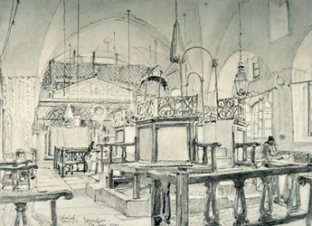 Sinagoga Spagnola a Gerusalemme - Interno, 1902