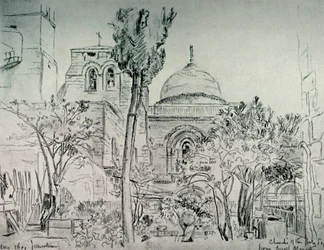 La Chiesa del Santo Sepolcro dal Giardino del Monastero Greco
