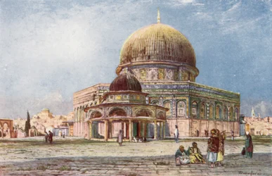 La Cupola della Roccia (Moschea di Omar), con la Cupola della Catena (Kubbet es Silseleh) in primo piano