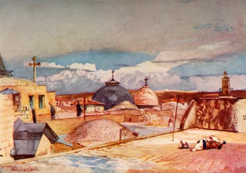 Le cupole del Santo Sepolcro da un tetto sul Monte Sion, 1902