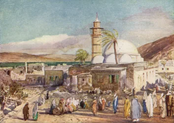 La moschea di Tiberiade e il Lago di Galilea