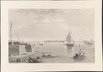 Baia e Porto di New York da Bedlon