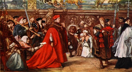 Il Cardinale Wolsey sulla strada per Westminster Hall, illustrazione da 