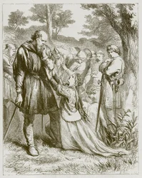 Il barone che accarezza la sua guancia scura