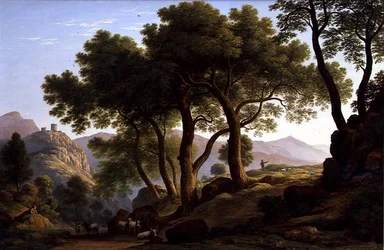 Paesaggio boscoso romantico