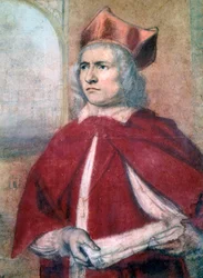 Attore Henry Harris nel ruolo del Cardinale Wosley in Enrico VIII di William Shakespeare