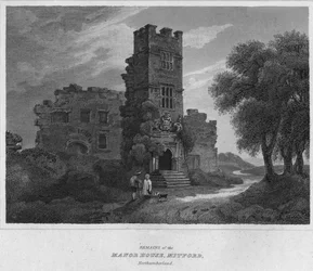 Rovine della Casa del Nord, Mitford, Northumberland, 1814