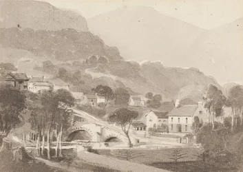 Ponte di Brathay e Vecchio Brathay, Distretto dei Laghi, Cumbria, 1820