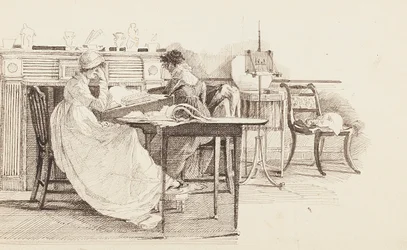 Lettura accanto al camino, 1805