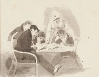 Due ragazzi che fanno i compiti, 1811