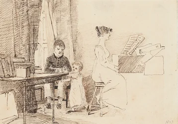 Due bambini e una donna al pianoforte, 1807