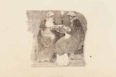 Due donne che leggono alla luce della lampada, 1804