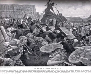 La battaglia di Aquae Sextiae, 102 a.C., illustrazione da 