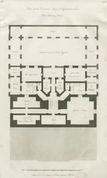 Stafford - Piano del seminterrato della Shire Hall: incisione, nd [1794-1798]