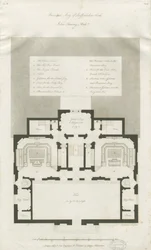 Stafford - Piano del piano principale della Shire Hall: incisione, nd [1794-1798]