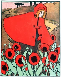 Cappuccetto Rosso, illustrazione dalla storia di Charles Perrault (1628-1703)