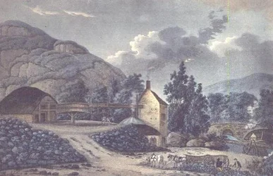 Miniere di carbone - una vista vicino a Neath nel Glamorganshire, Galles del Sud