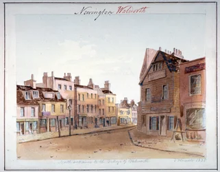 Veduta del villaggio di Walworth, Southwark, dall