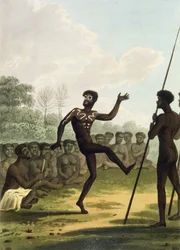 La danza, aborigeni del Nuovo Galles del Sud inciso da Matthew Dubourg, pub. 1813