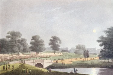 Veduta della fiera a Hyde Park, incisa da Matthew Dubourg, 1 agosto 1814 (incisione colorata)