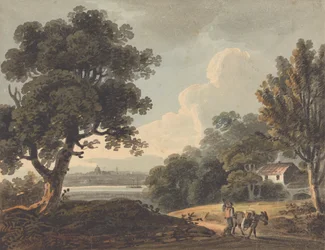 Paesaggio con una vista lontana di Londra