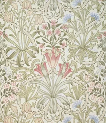 Carta da parati persiana, disegnata da John Henry Dearle per Morris and Company