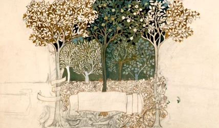 Alberi in un frutteto, design per arazzo per Morris and Co.